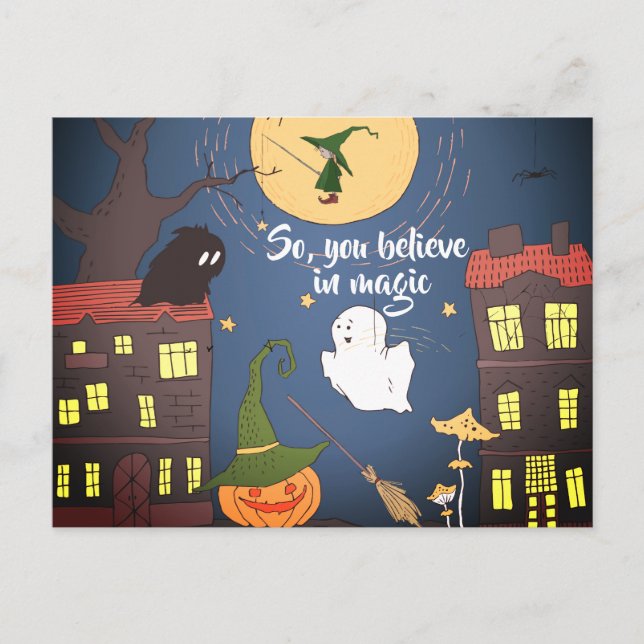 Cartão Postal De Anúncio Halloween Business Morge Imóveis Obrigado (Frente)