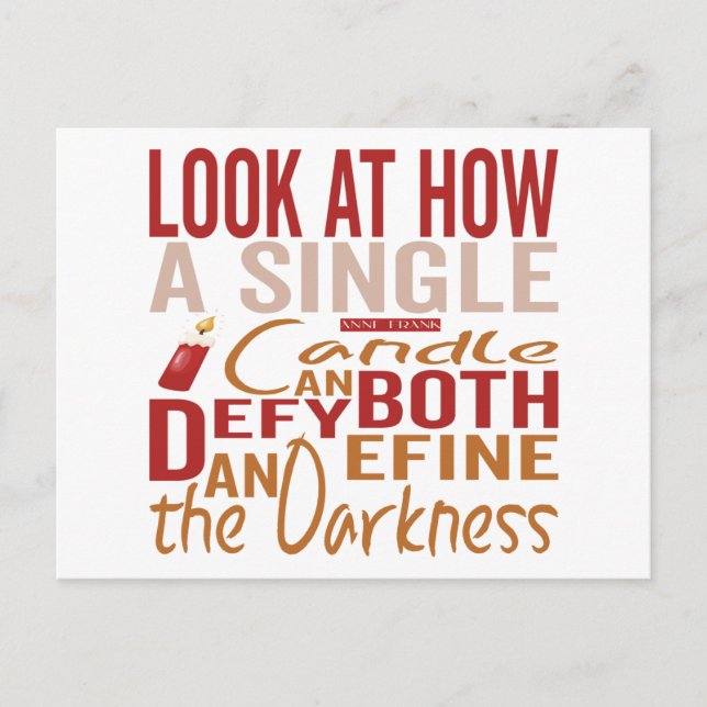 Cartão Postal De Anúncio Hanukkah Quotes  (Frente)