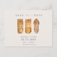 Hawaii Tiki Mask Wedding Salve as Datas
