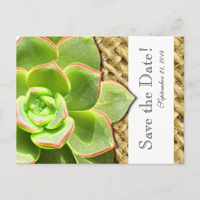 Cartão Postal De Anúncio Hen e Burlap Pintinho Estilizados salvam a data (Frente)