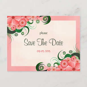 Cartão Postal De Anúncio Hibiscus Floral Pink Personalizado Guardar A Ficha