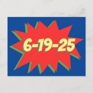 Cartão Postal De Anúncio História em Quadrinhos de Super-Herói Salvar a Dat