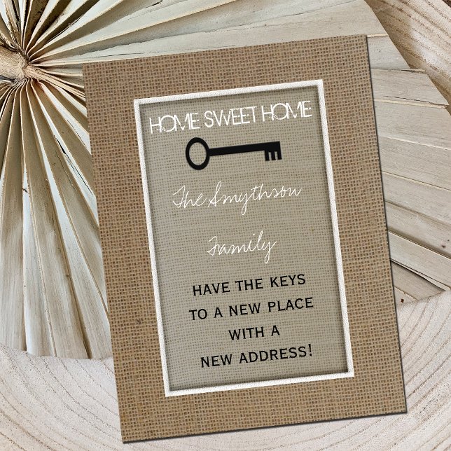 Cartão Postal De Anúncio Home Sweet Home Change of Address Postcard - Chave (Criador carregado)