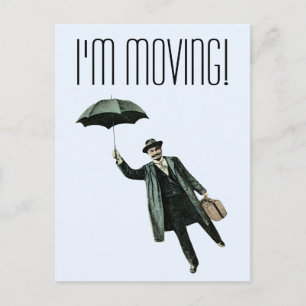 Cartão Postal De Anúncio Homem Antigo com Guarda-chuva