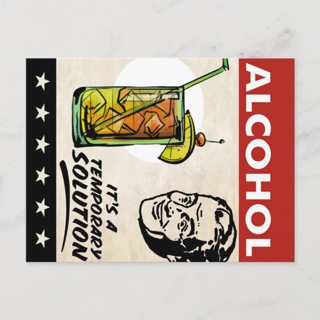 CARTÃO POSTAL DE ANÚNCIO HOMEM DA SOLUÇÃO ALCOÓLICA (Frente)