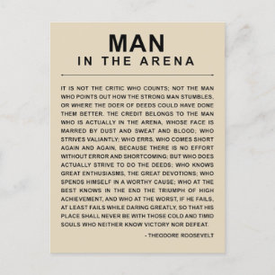 Cartão Postal De Anúncio Homem na Arena - Ousando os Grandes Desafios