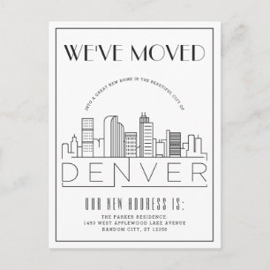 Cartão Postal De Anúncio Horizonte de Denver - Deco Moderno   Mudança de En