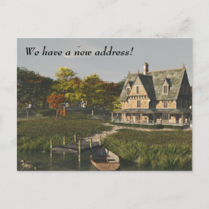 Cartão Postal De Anúncio House on the Lake - New Address Postcard