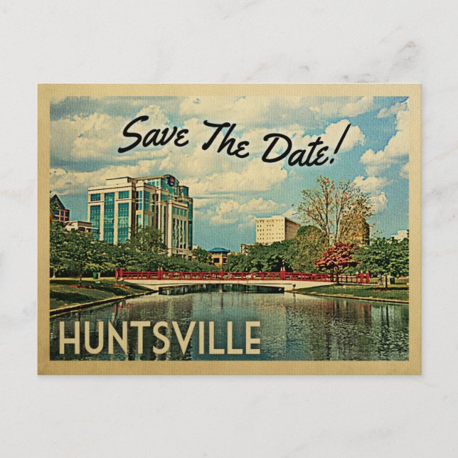 Cartão Postal De Anúncio Huntsville Save The Date Alabama (Frente)