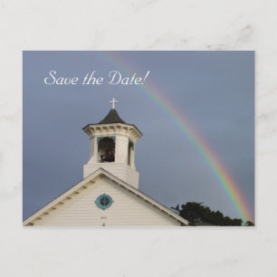 Cartão Postal De Anúncio Igreja Arco-Íris Salve a Data