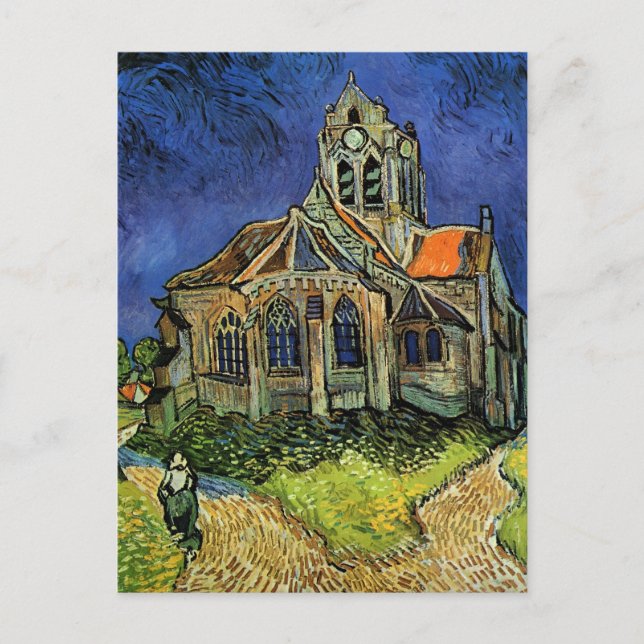 Cartão Postal De Anúncio Igreja em Auvers de Vincent van Gogh Casamento (Frente)