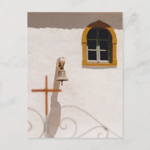 Cartão Postal De Anúncio Igreja grega com economias da cruz a data