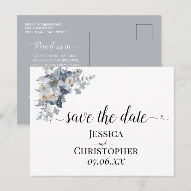 Cartão Postal De Anúncio ilustração em aquarela rústica de um floral  (Frente/Verso)