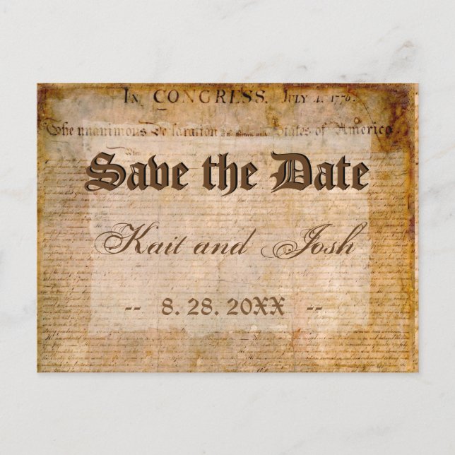 Cartão Postal De Anúncio Impergaminho surpreendente da independência da Dec (Frente)