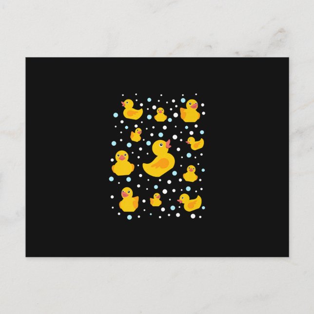 Cartão Postal De Anúncio Impressão de Pato de Borracha (Frente)