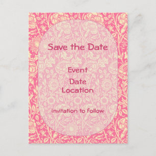 Cartão Postal De Anúncio Impressão Vintage de Cravo Rosa e Creme