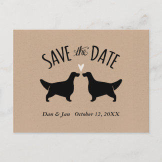Cartão Postal De Anúncio Inglês Silhouettes Casamento Salve a Data