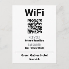 Cartão Postal De Anúncio Instruções WiFi Com Código QR