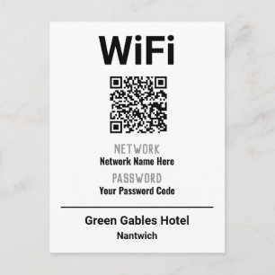 Cartão Postal De Anúncio Instruções WiFi Com Código QR