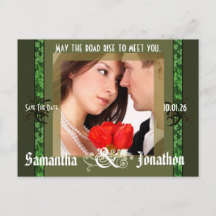 Cartão Postal De Anúncio Irlandês Salve a Data com a Sua Foto