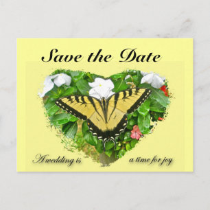 Cartão Postal De Anúncio Itens de Borboleta Rabo de Andorinha Casamento