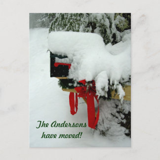 Cartão Postal De Anúncio Itinerário Postal Novo Endereço Inverno