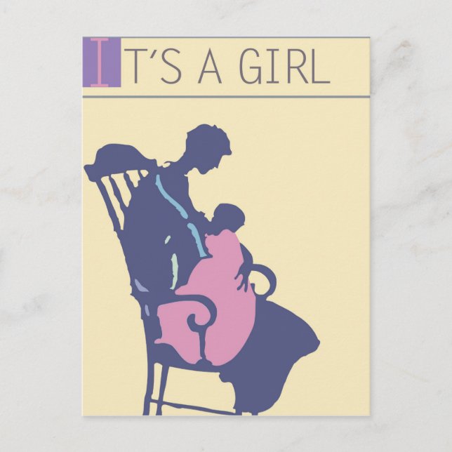 Cartão Postal De Anúncio <It's a Girl> por Steve Collier (Frente)