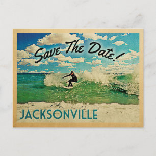 Cartão Postal De Anúncio Jacksonville Save The Date Florida Surfando