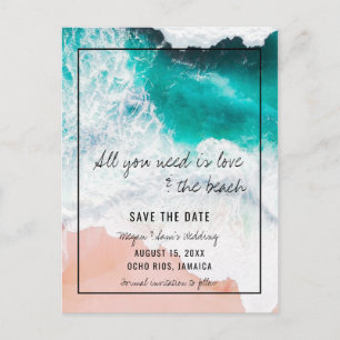 Cartão Postal De Anúncio Jamaica Beach Wedding Salve a data