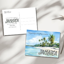 Cartão Postal De Anúncio Jamaica Beach Wedding Salve a data
