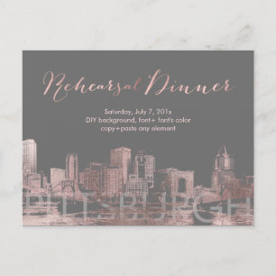 Cartão Postal De Anúncio Janto de ensaio Rosa Dourado Pittsburgh Skyline