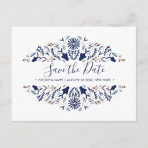 Japonês | Koi Peixe Azul Casamento Save the date
