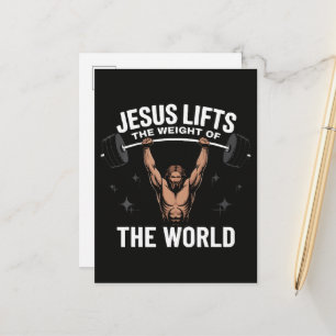 Cartão Postal De Anúncio Jesus Cristo Levantamento de Peso Morto