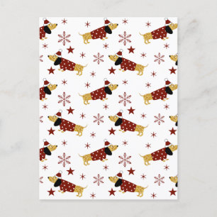 Cartão Postal De Anúncio Jingle All Dachshund Way