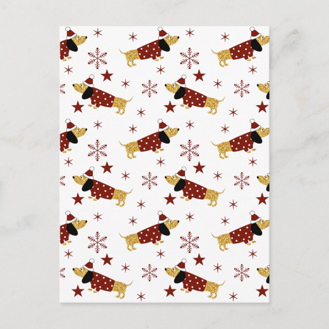 Cartão Postal De Anúncio Jingle All Dachshund Way (Frente)