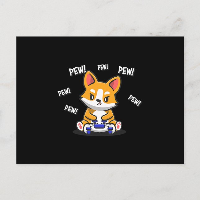 Cartão Postal De Anúncio Jogo Engraçado Corgi (Frente)