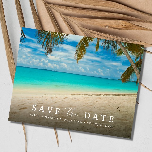Cartão Postal De Anúncio John USVI Destino Casamento Salve a Data (St. John USVI Destination Wedding Save the Date )