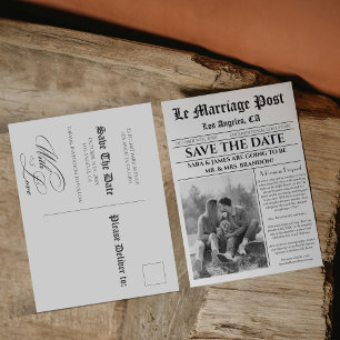 Cartão Postal De Anúncio Jornal Único Clássico Salvar A Data