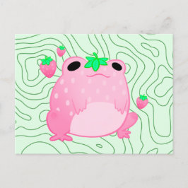 Cartão Postal De Anúncio Kawaii Strawberry Sapo Sofcore