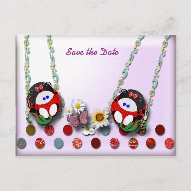 Cartão Postal De Anúncio Ladybug Babies (Frente)