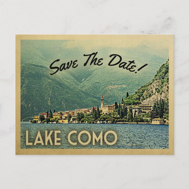Cartão Postal De Anúncio Lago Como Save The Date Menaggio Itália (Frente)