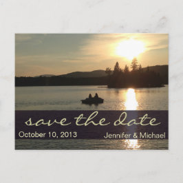 Cartão Postal De Anúncio Lago Rustic Adirondack Mountain Salvar Data