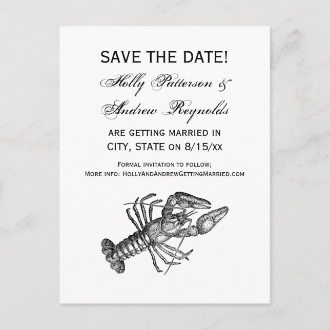 Cartão Postal De Anúncio Lagosta Vintage #1 Desenho (Frente)