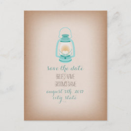 Cartão Postal De Anúncio Lâmpada de Acampamento Azul Claro Inspirada em Pap