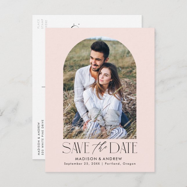 Cartão Postal De Anúncio Lâmpada | Foto em arco moderno simples Salvar a da (Frente/Verso)