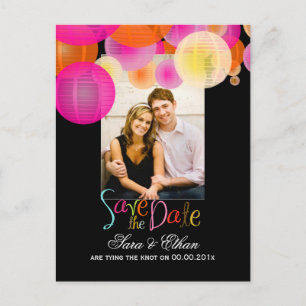 Cartão Postal De Anúncio Lanternas PixDezines save the date