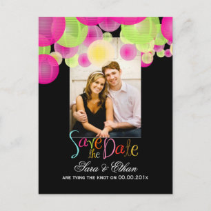 Cartão Postal De Anúncio Lanternas PixDezines save the date