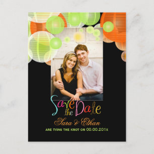 Cartão Postal De Anúncio Lanternas PixDezines save the date