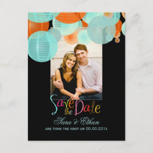 Cartão Postal De Anúncio Lanternas PixDezines save the date