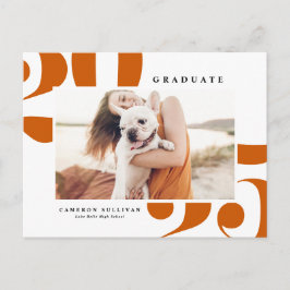 Cartão Postal De Anúncio Laranja 2026 Tipografia Negrito Foto Graduação
